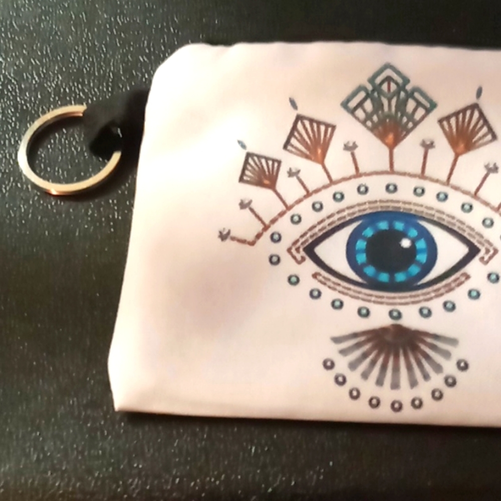 COPY - EVIL EYE CARD HOLDER / COIN PURSE / COSMETICS ZIP TOP KEY FOB SURPRISE I… - Picture 2 of 3
